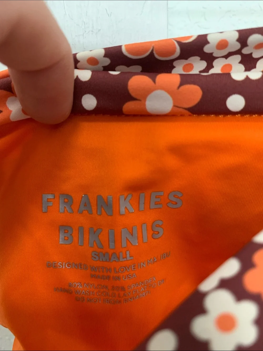Frankie’s Bikinis Eden Floral Bikini Bottoms in Brown & Orange